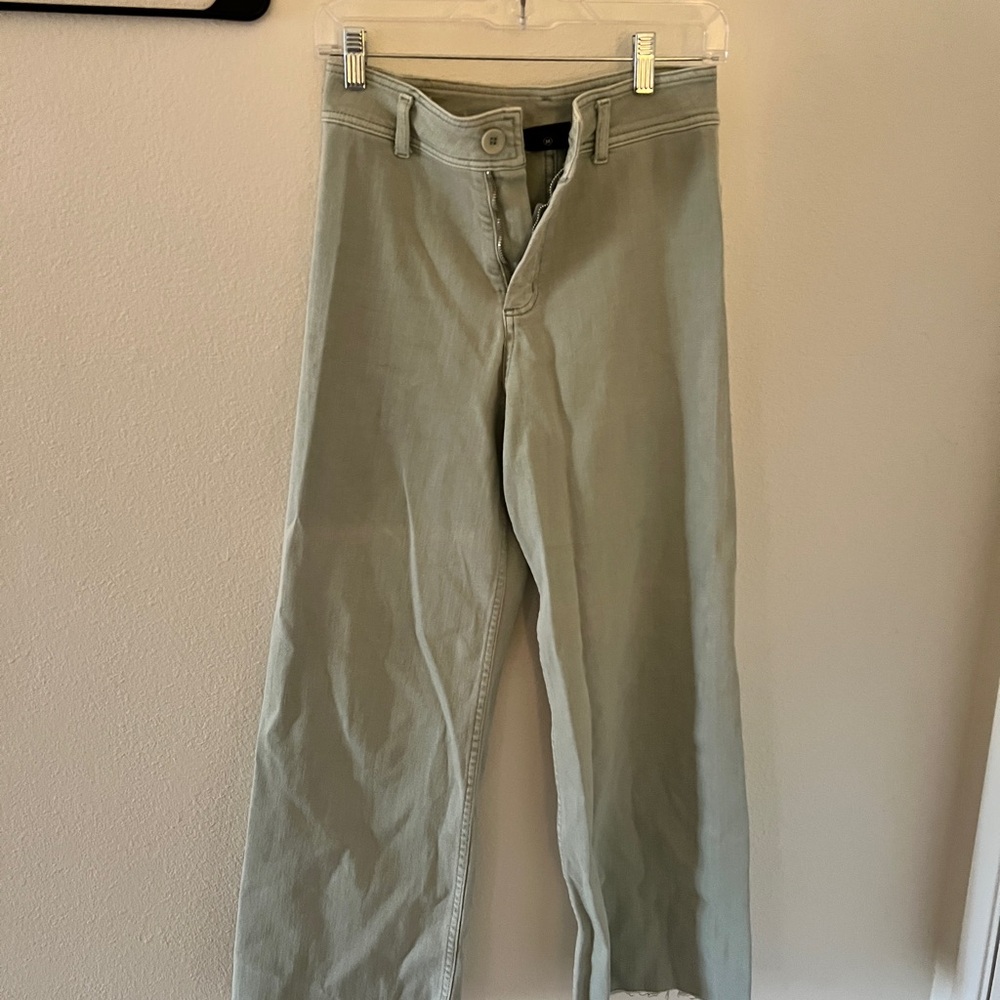 Elegant Women's Flare Pants in Sage Green